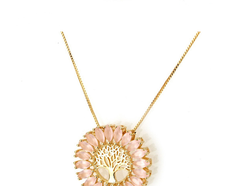 Fashion Pink+gold Color Tree Shape Decorated Necklace,Necklaces