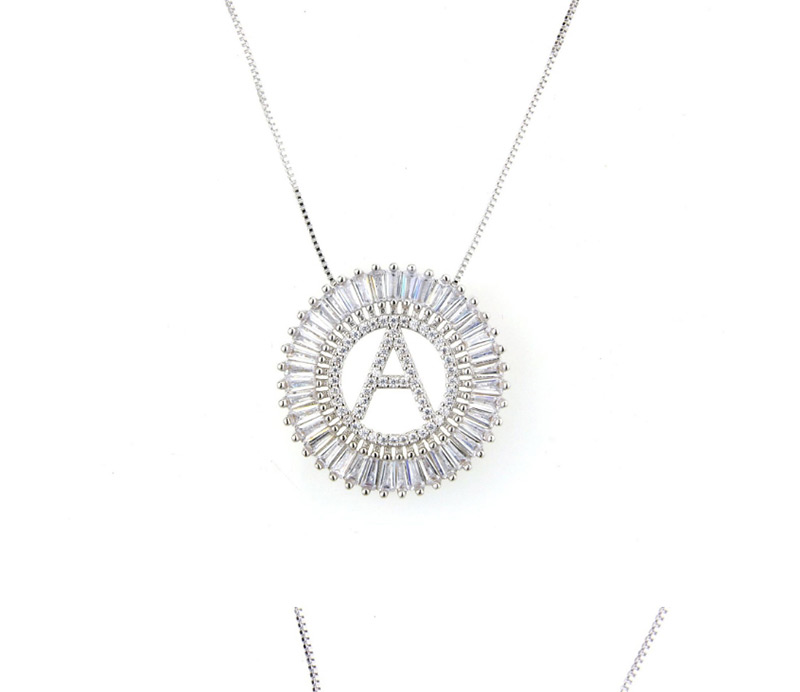 Fashion Silver Color M Letter Shape Decorated Necklace,Necklaces