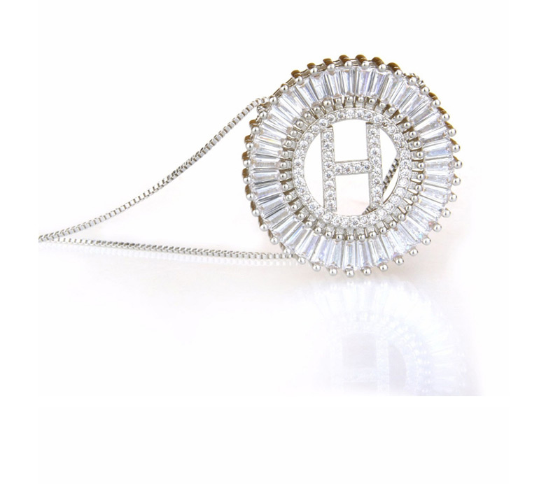 Fashion Silver Color A Letter Shape Decorated Necklace,Necklaces