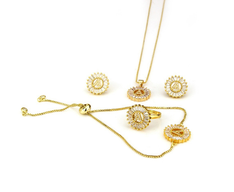 Fashion Gold Color F Letter Shape Decorated Necklace,Necklaces