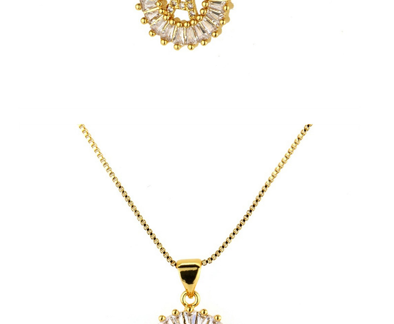Fashion Gold Color A Letter Shape Decorated Necklace,Necklaces