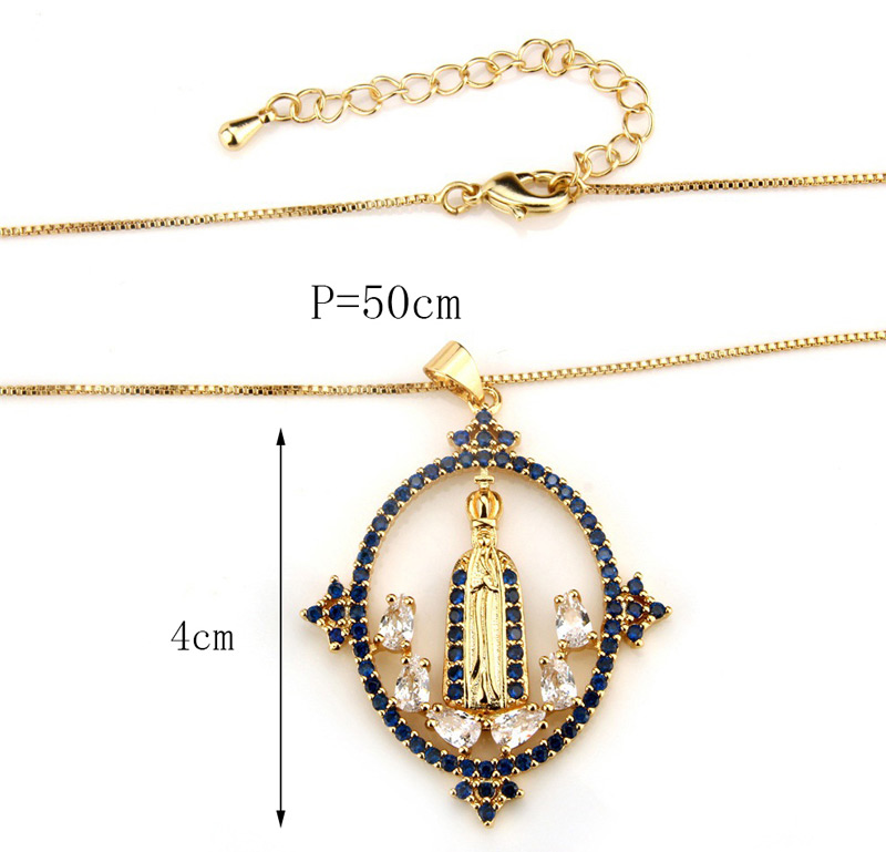 Fashion Blue Full Diamond Decorated Necklace,Necklaces