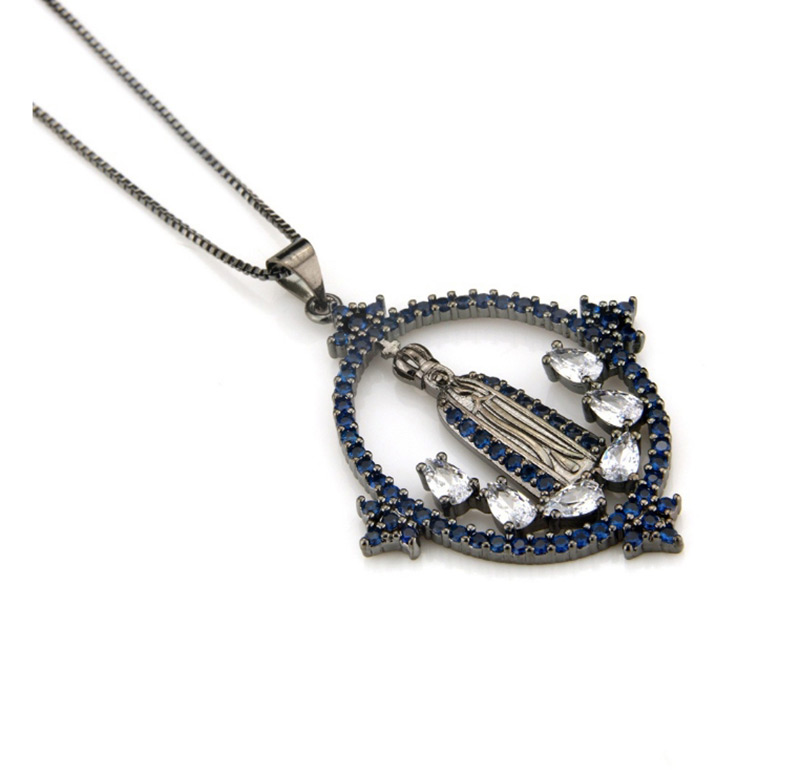 Fashion Blue Full Diamond Decorated Necklace,Necklaces