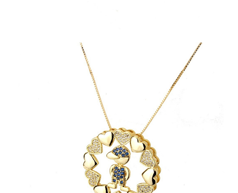 Fashion Blue Heart Shape Decorated Necklace,Necklaces