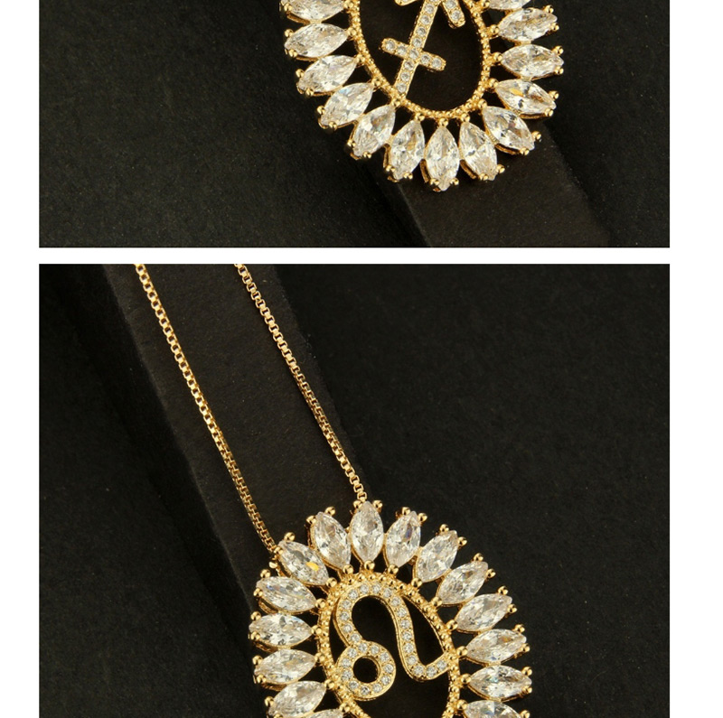 Fashion Gold Color Full Diamond Decorated Round Necklace,Necklaces
