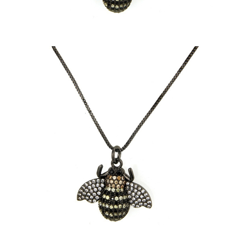 Fashion Gold Color Full Diamond Decorated Bee Shape Necklace,Necklaces