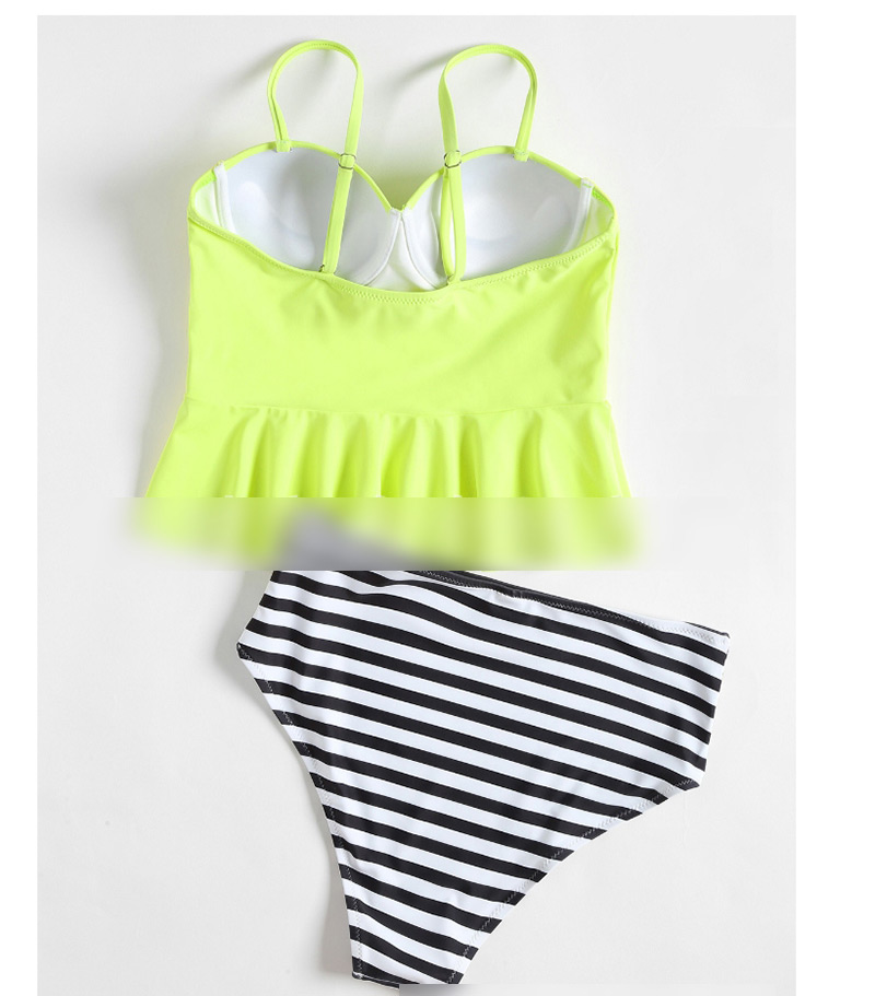 Sexy Green Stripe Pattern Decorated Swimwear(2pcs),Bikini Sets