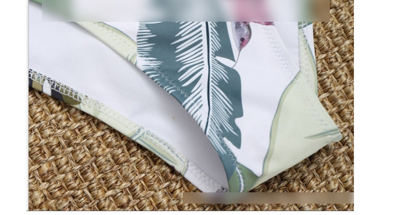 Sexy Green Flower Pattern Decorated One-piece Swimwear,One Pieces