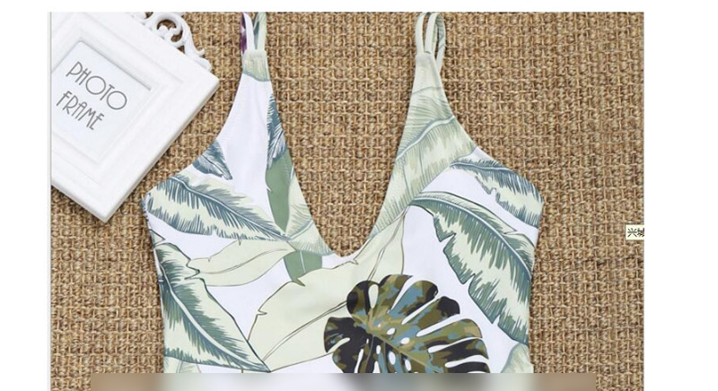 Sexy Green Flower Pattern Decorated One-piece Swimwear,One Pieces