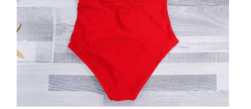 Sexy Red Pure Color Decorated One-piece Swimwear,One Pieces