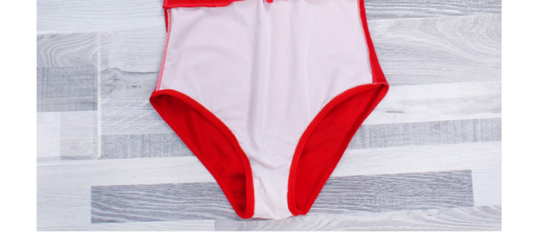 Sexy Red Pure Color Decorated One-piece Swimwear,One Pieces