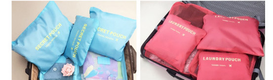 Fashion Plum Red Pure Color Decorated Storage Bag(6pcs),Home storage