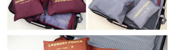 Fashion Plum Red Pure Color Decorated Storage Bag(6pcs),Home storage