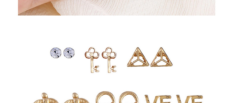 Fashion Gold Color Geometric Shape Decorated Earrings Sets,Stud Earrings