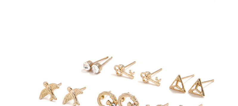 Fashion Gold Color Geometric Shape Decorated Earrings Sets,Stud Earrings