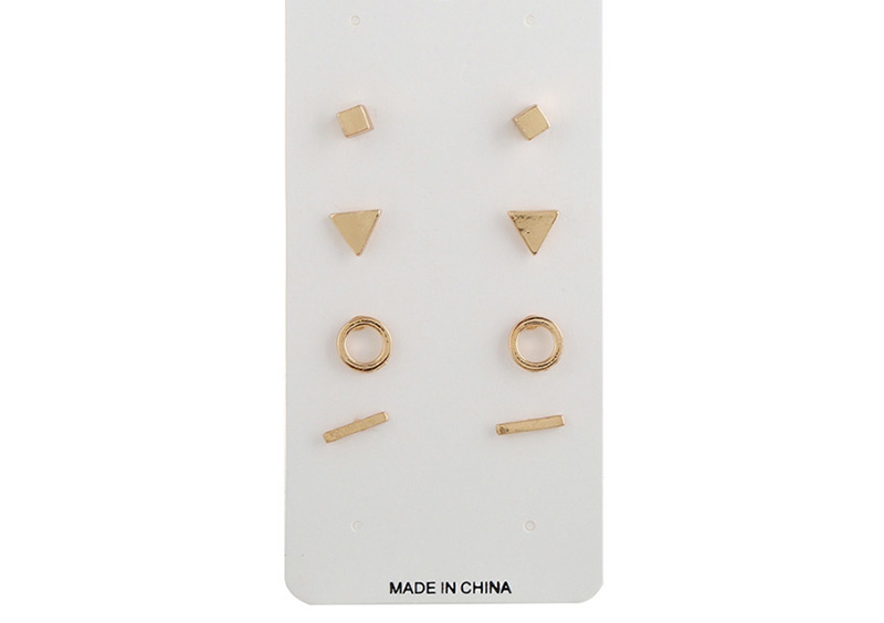 Fashion Silver Color Geometric Shape Decorated Earrings Sets,Stud Earrings