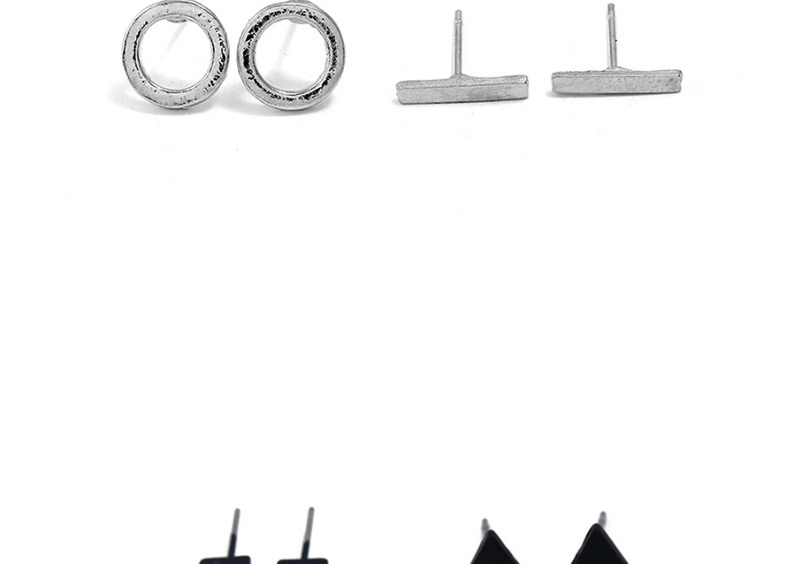 Fashion Silver Color Geometric Shape Decorated Earrings Sets,Stud Earrings
