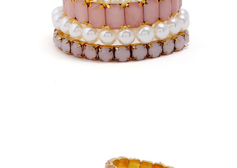 Fashion Pink Round Shape Decorated Bracelet(4pcs),Fashion Bracelets