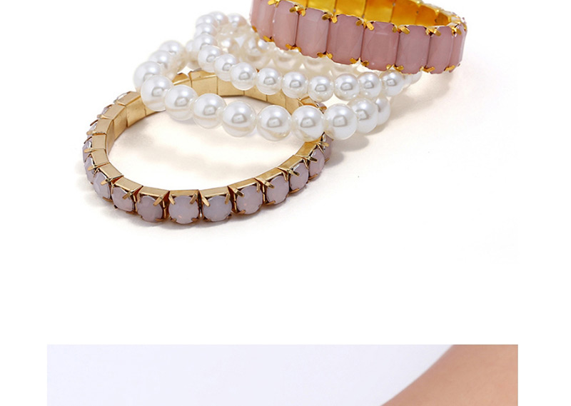 Fashion Pink Round Shape Decorated Bracelet(4pcs),Fashion Bracelets