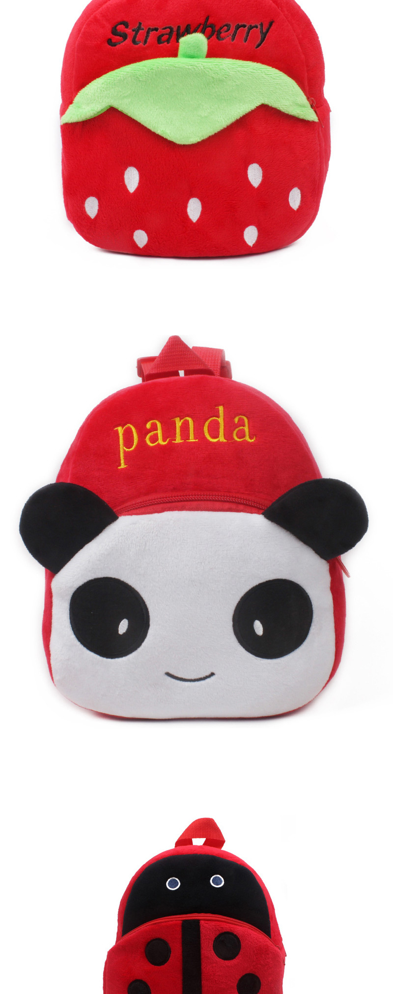 Fashion Red+white Panda Shape Decorated Bag,Backpack