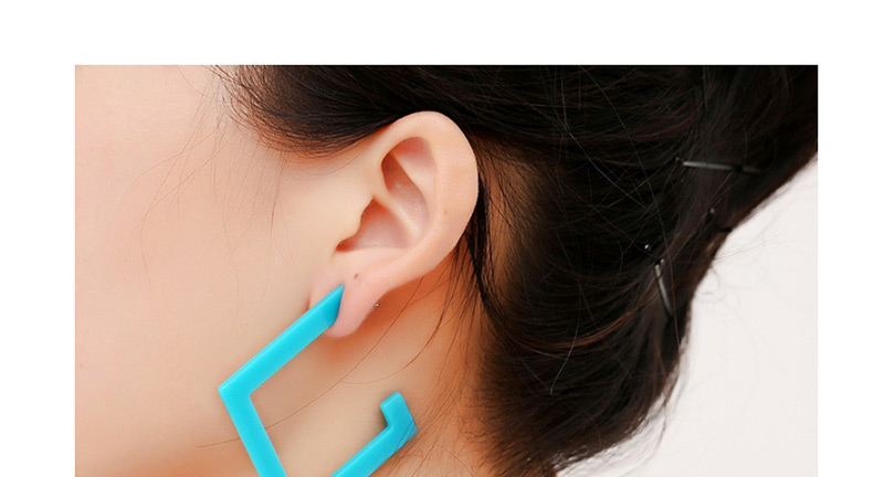 Fashion Blue Pure Color Decorated Earrings,Hoop Earrings