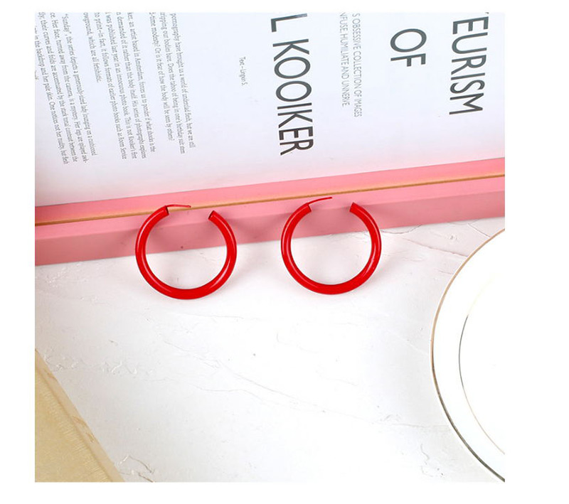 Fashion White Round Shape Decorated Pure Color Earrings,Hoop Earrings