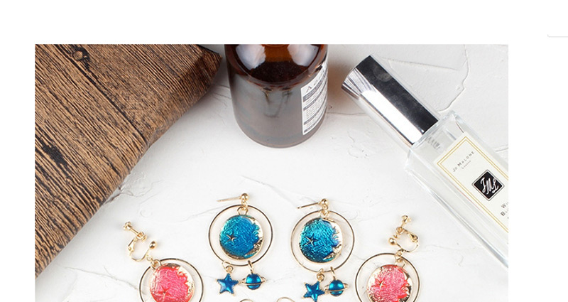 Fashion Pink Round Shape Decorated Earriings,Drop Earrings