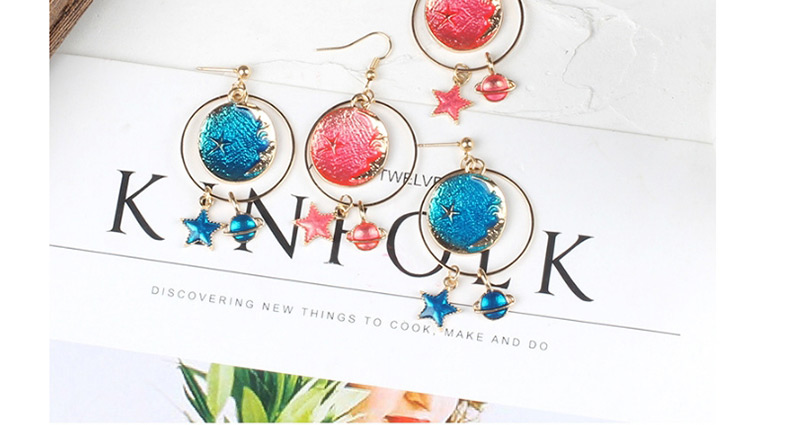 Fashion Pink Round Shape Decorated Earriings,Drop Earrings