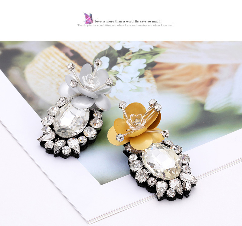 Fashion Gold Color Flower Shape Decorated Earrings,Stud Earrings