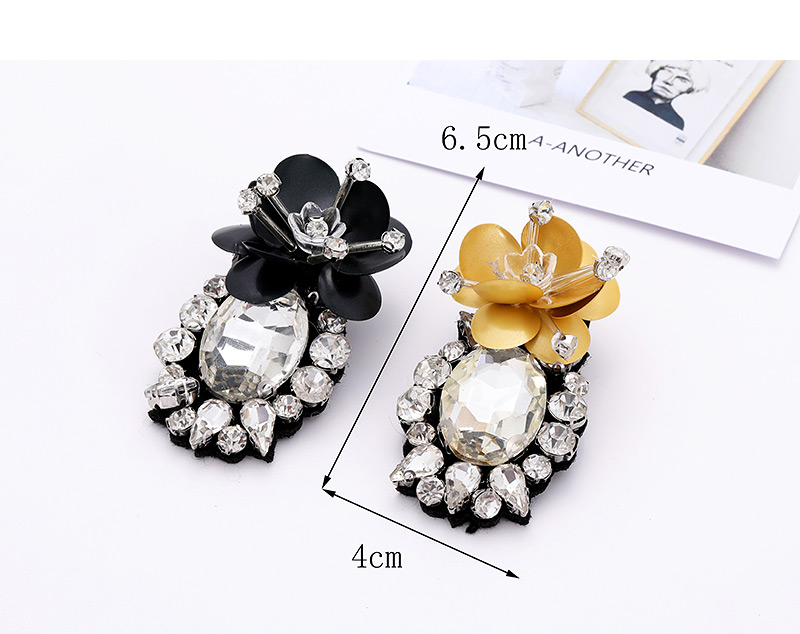 Fashion Black Flower Shape Decorated Earrings,Stud Earrings
