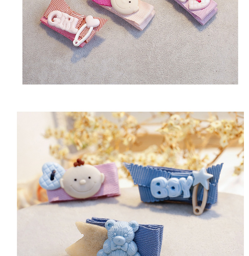 Fashion Pink Letter Shape Decorated Hair Clip (3 Pcs ),Kids Accessories