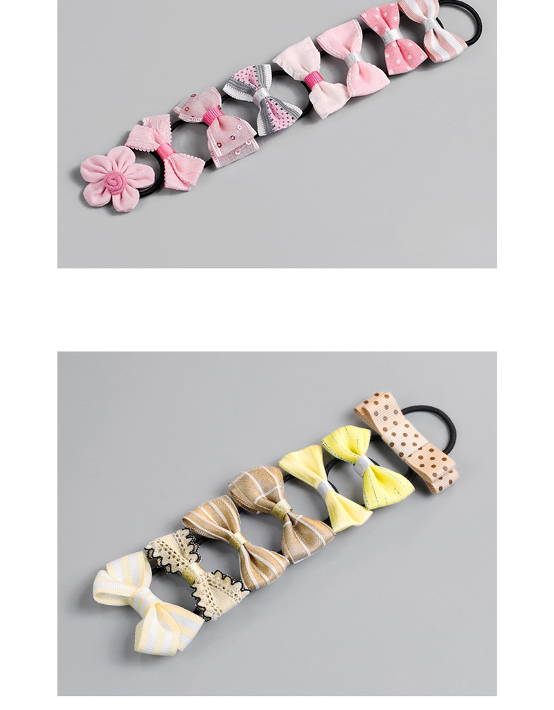 Fashion Yellow Bowknot Shape Decorated Hair Band (7 Pcs),Kids Accessories