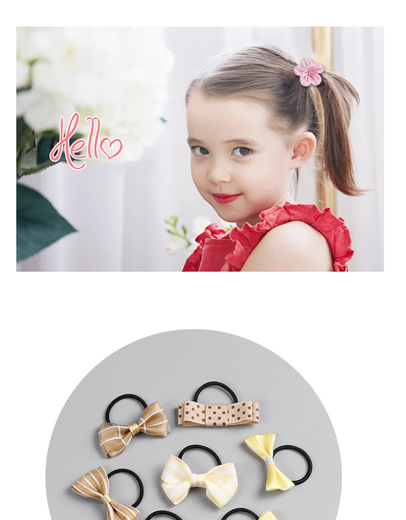 Fashion Yellow Bowknot Shape Decorated Hair Band (7 Pcs),Kids Accessories