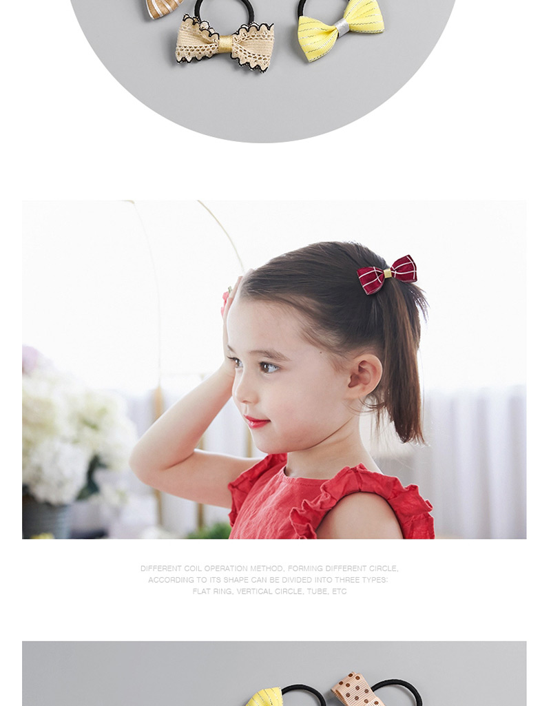 Fashion Claret Red Bowknot Shape Decorated Hair Band (8 Pcs),Kids Accessories