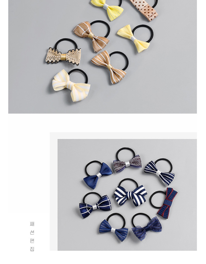 Fashion Navy Bowknot Shape Decorated Hair Band (8 Pcs),Kids Accessories