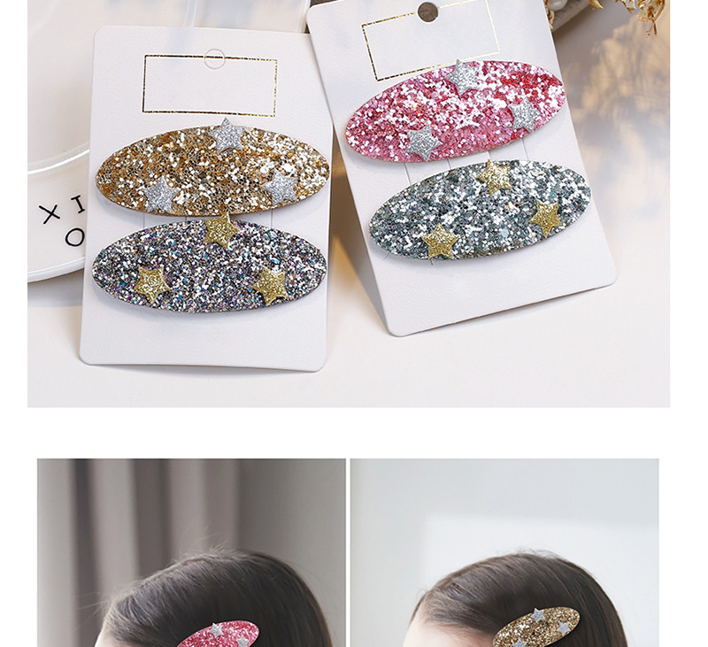 Fashion Gold Color+silver Color Star Shape Decorated Hair Clip (2 Pcs),Kids Accessories
