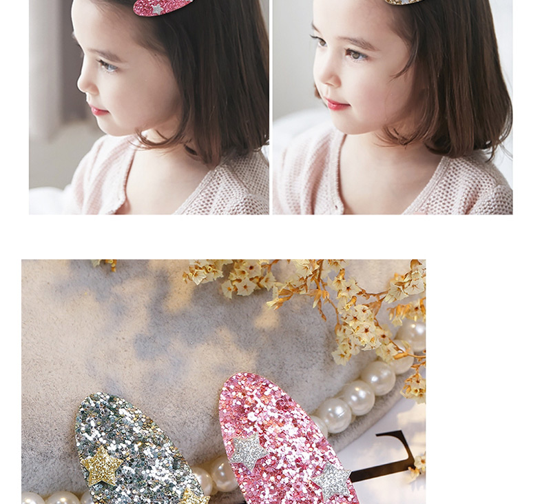 Fashion Pink+silver Color Star Shape Decorated Hair Clip (2 Pcs),Kids Accessories