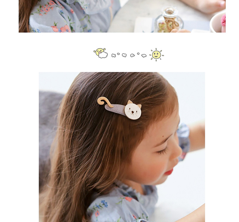 Fashion Gray Cat Shape Decorated Hair Clip,Kids Accessories
