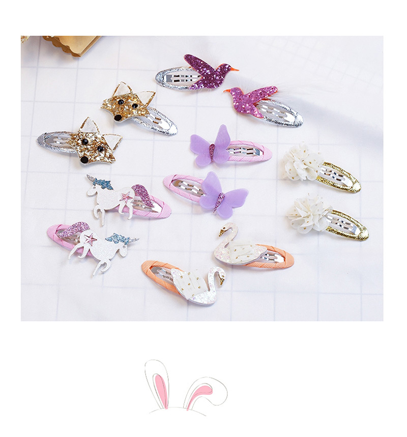 Fashion Purple Butterfly Shape Decorated Hair Clip (2 Pcs),Kids Accessories