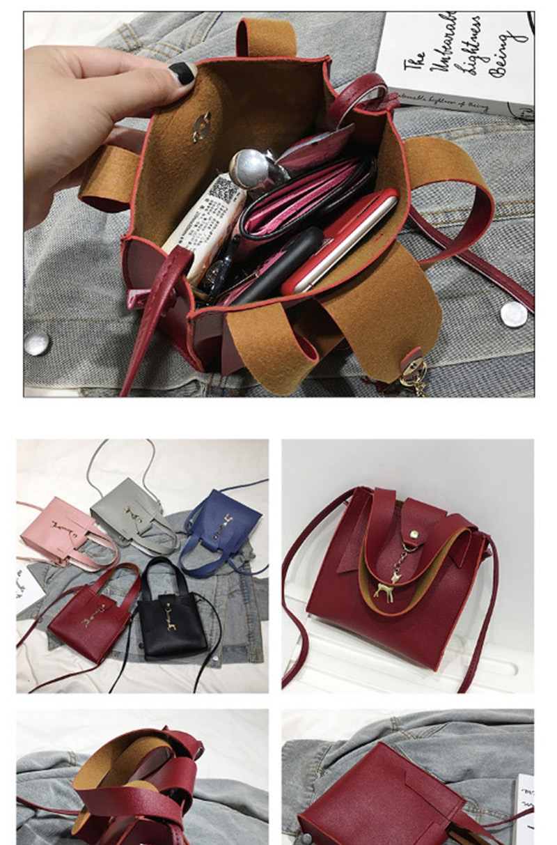 Fashion Brown Deer Shape Decorated Handbag,Handbags