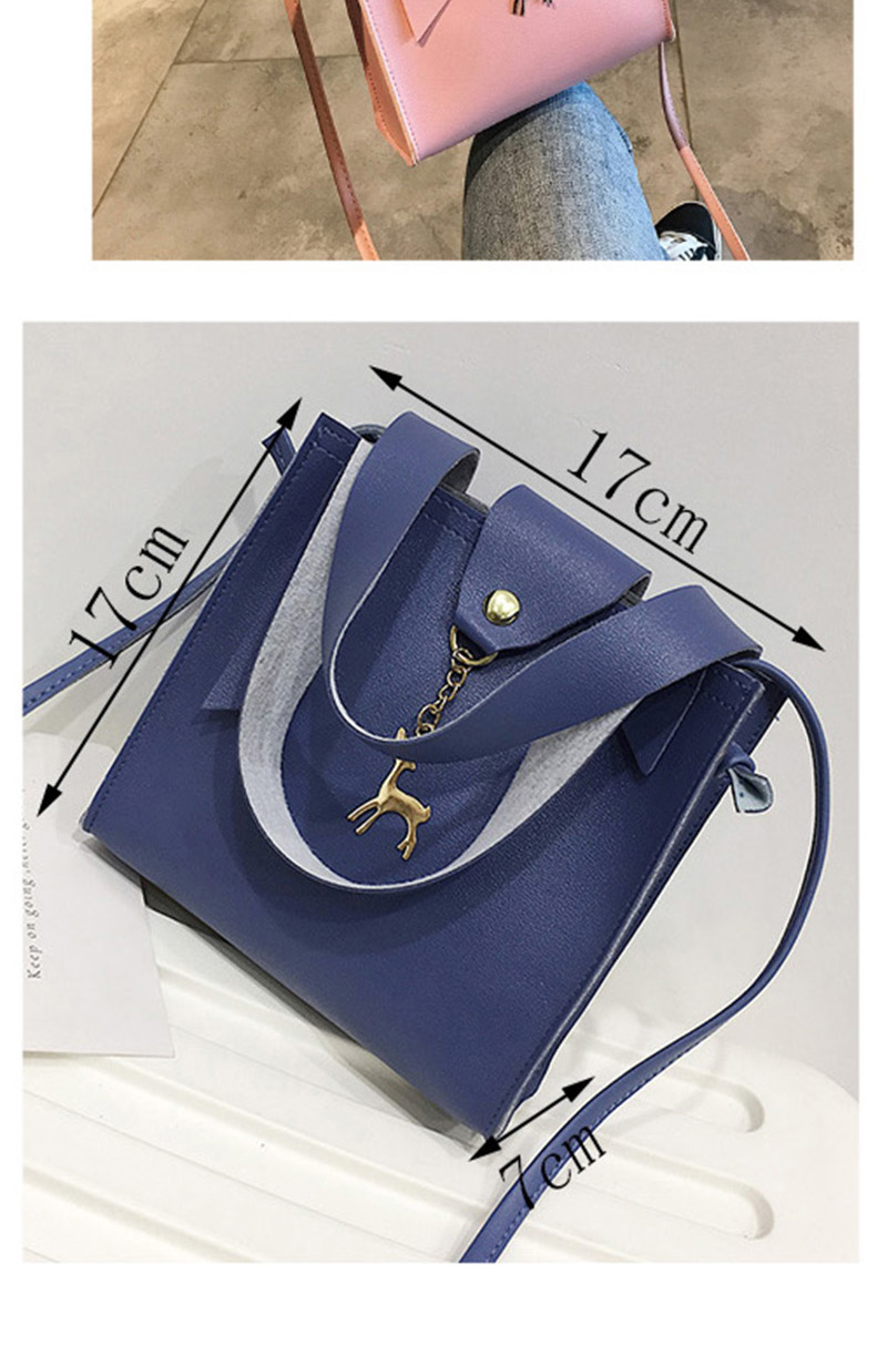 Fashion Blue Deer Shape Decorated Handbag,Handbags