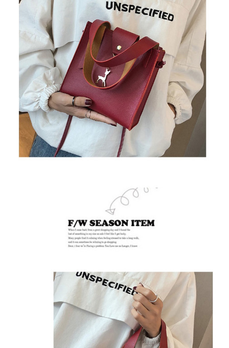 Fashion Gray Deer Shape Decorated Handbag,Handbags