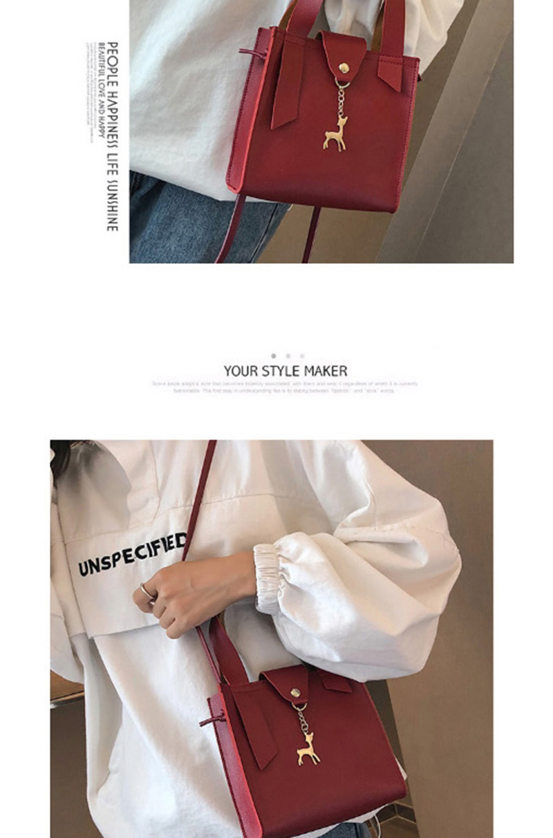 Fashion Red Deer Shape Decorated Handbag,Handbags