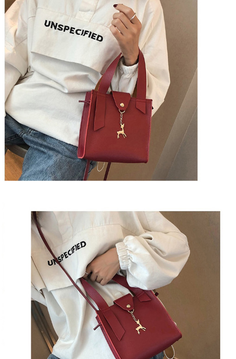 Fashion Gray Deer Shape Decorated Handbag,Handbags