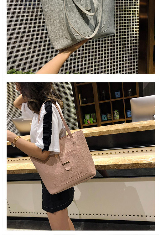 Fashion Black Buckle Shape Decorated Shoulder Bag (4 Pcs ),Messenger bags
