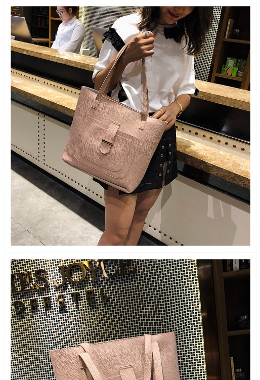 Fashion Light Gray Buckle Shape Decorated Shoulder Bag (4 Pcs ),Messenger bags