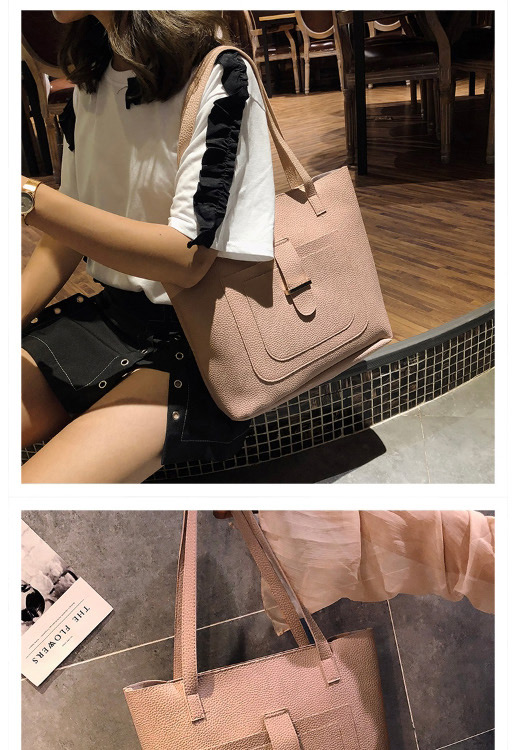 Fashion Light Pink Buckle Shape Decorated Shoulder Bag (4 Pcs ),Messenger bags