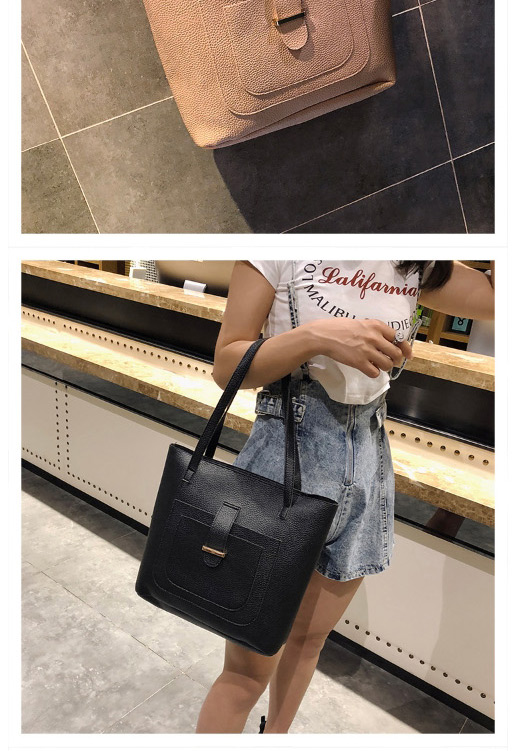 Fashion Brown Buckle Shape Decorated Shoulder Bag (4 Pcs ),Messenger bags