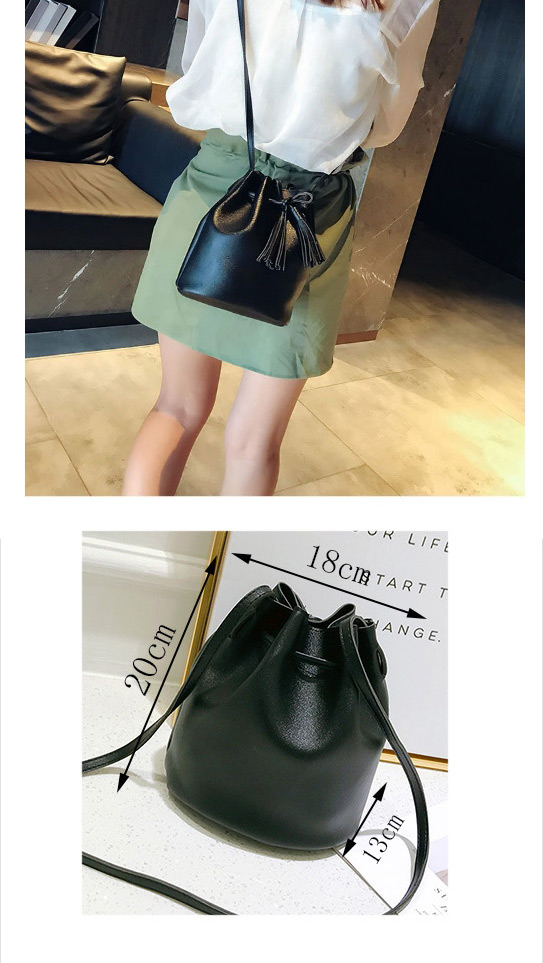 Fashion Light Gray Tassel Decorated Pure Color Shoulder Bag,Messenger bags