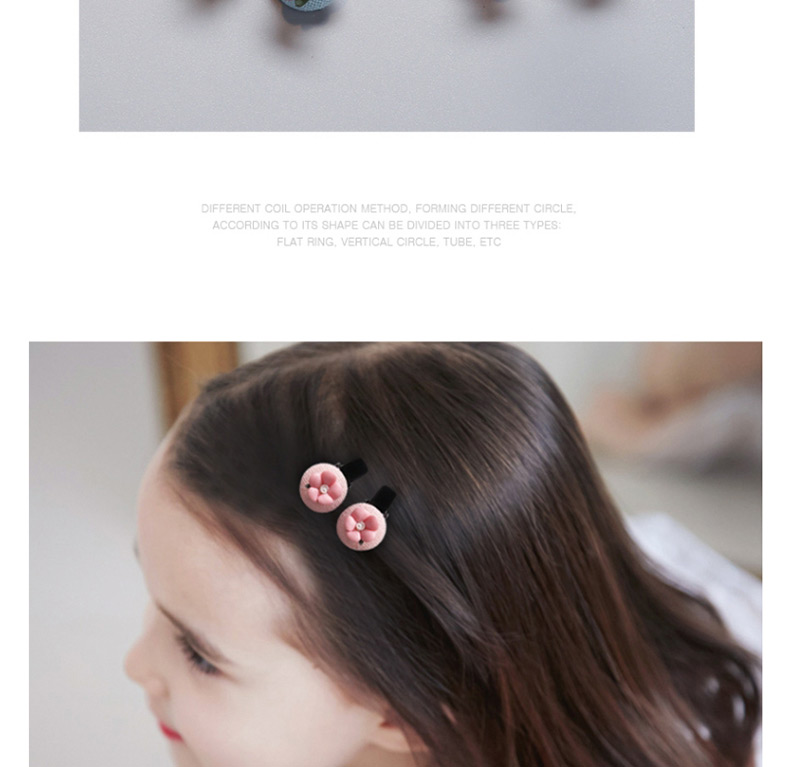 Fashion Light Pink Round Shape Decorated Hair Clip,Kids Accessories